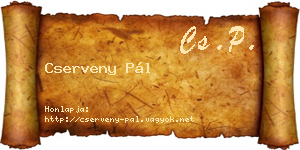 Cserveny Pál névjegykártya
